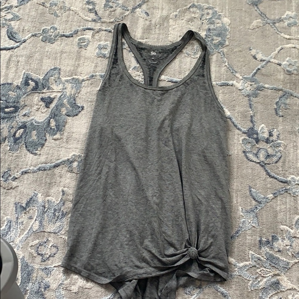 Grey, Razorback tank top.